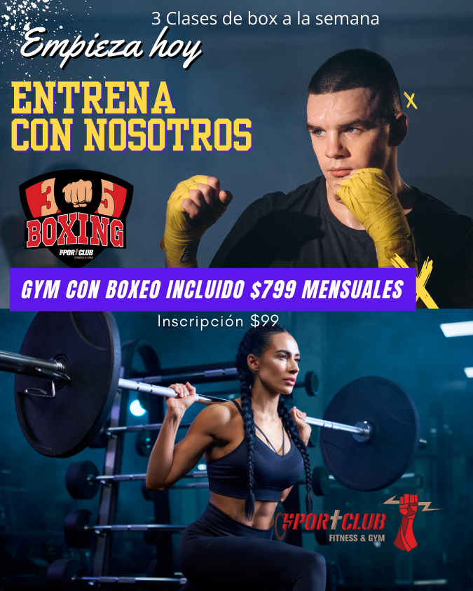 gimnasio con boxeo promocion